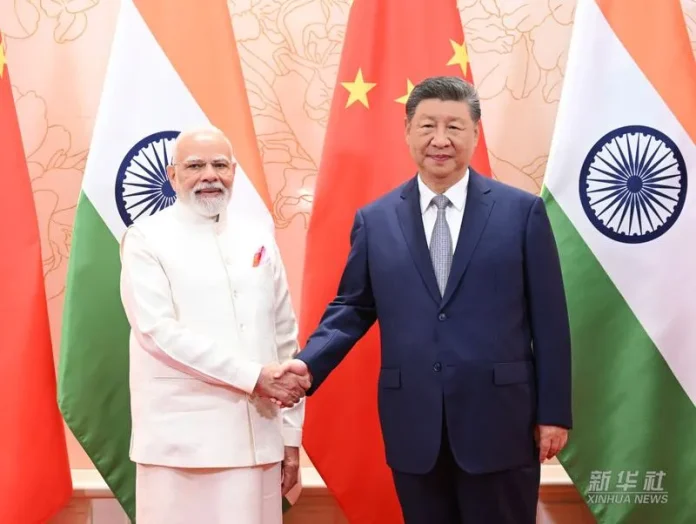 Xi jinping and Modi-Xinhua
